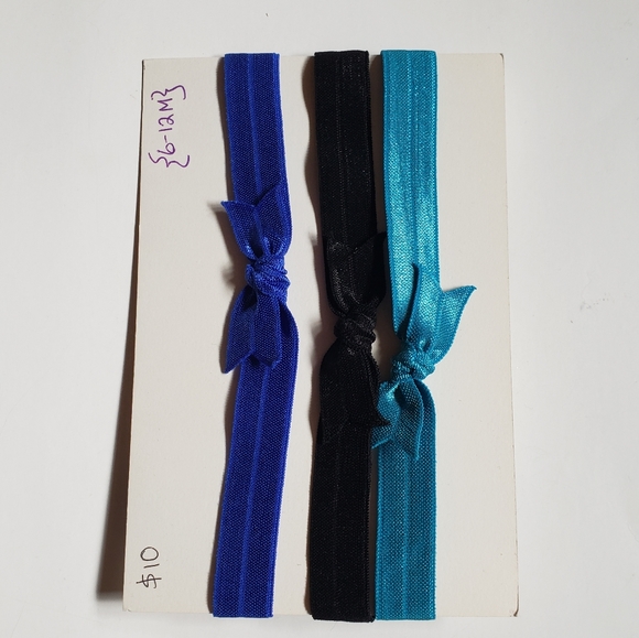 3/$20 Set of 3 baby girls bow headband hair accessories Size 6 to 12 months blue - Picture 5 of 5